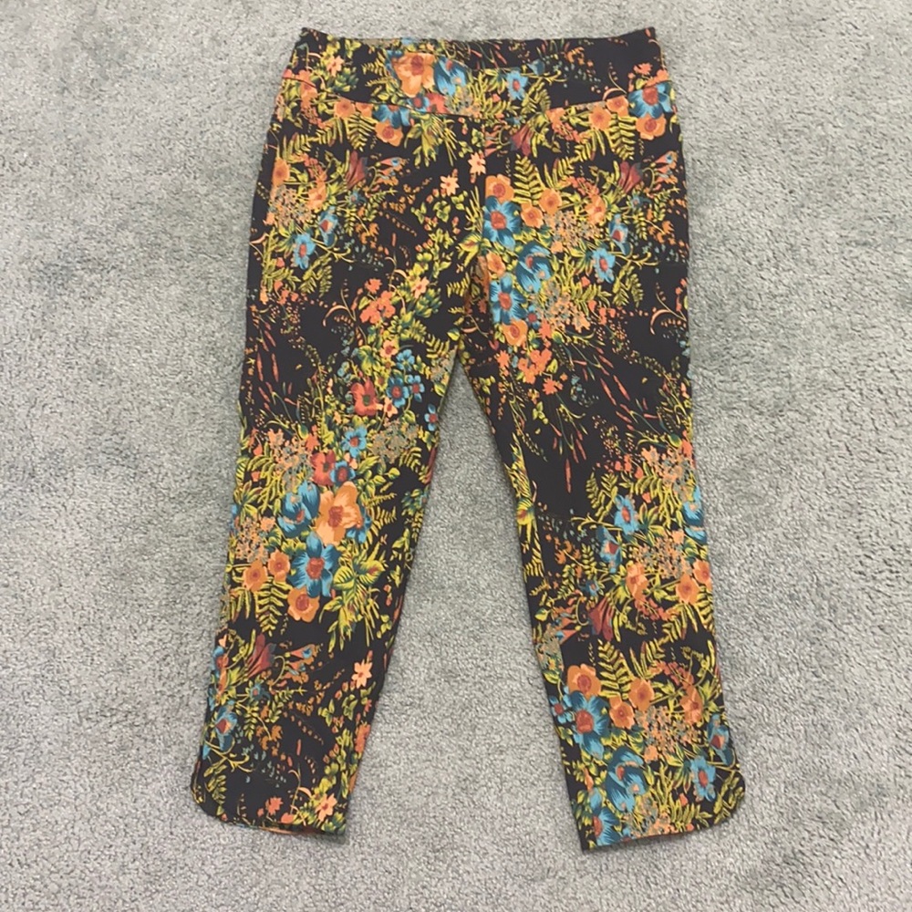 Soft Surroundings In Bloom Floral Ankle Pants PL